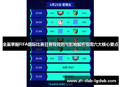 全面掌握FIFA国际比赛日赛程规则与影响解析指南六大核心要点 全面掌握FIFA国际比赛日赛程规则与影响解析指南六大核心要点